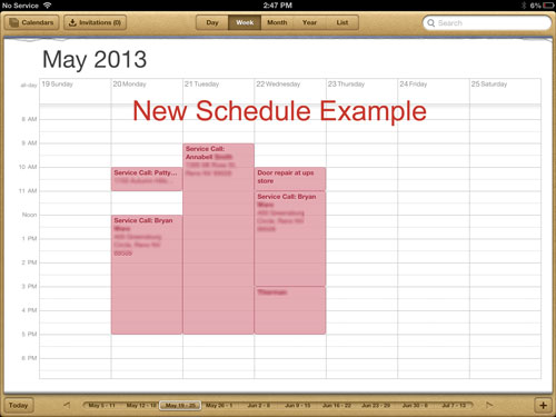 Handyman New Schedule Example