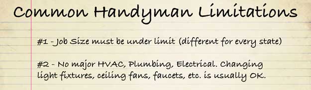 Handyman limitations
