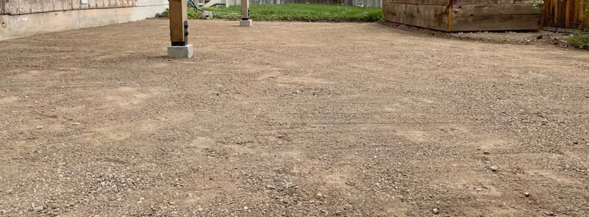 flattened ground for patio