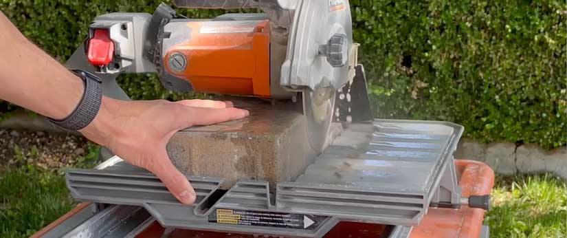 Cutting spacers off of pavers