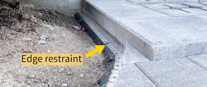 Edge restraint for steps