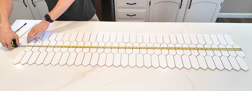 Measuring tile width