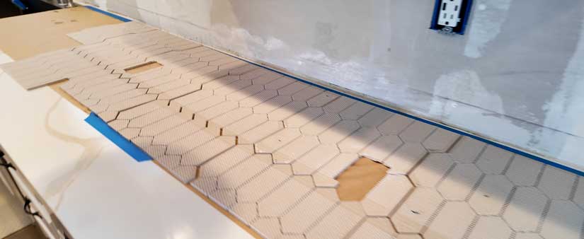 Backsplash tile pre-cut