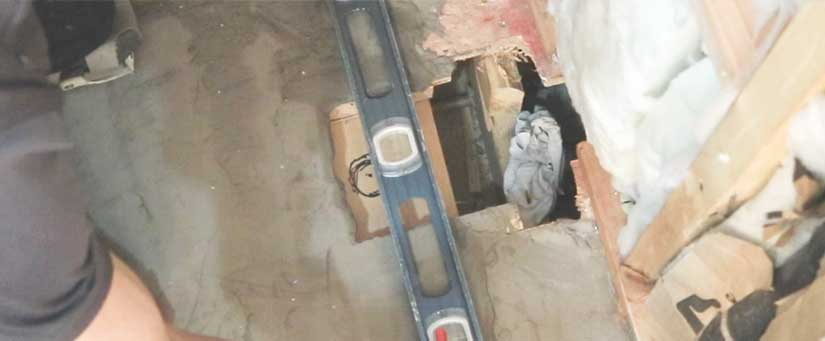 Mark location of tub drain